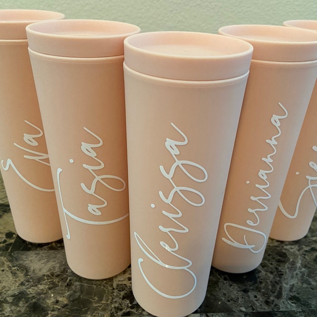 PERSONALIZED ACRYLIC RUBBER TUMBLER WITH LID AND STRAW